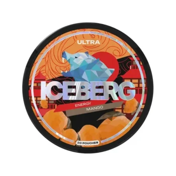 Iceberg Energy Mango 50 mg nicotine pouch can from Small Pouches