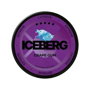 Iceberg Grape Gum 50 mg nicotine pouch can from Small Pouches