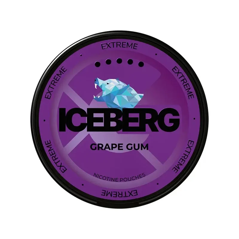 Iceberg Grape Gum 50 mg | Small Pouches Iceberg Grape Gum 50 mg nicotine pouch can from Small Pouches
