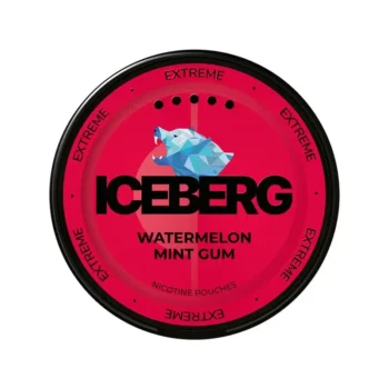 Iceberg Watermelon Mint Gum 50 mg nicotine pouch can from Small Pouches
