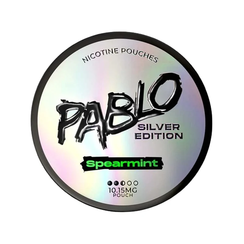 PABLO Silver Spearmint 10.15 mg | Small Pouches PABLO Silver Spearmint 10.15 mg nicotine pouch can from Small Pouches