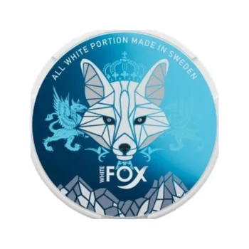 White Fox Blue 16 mg nicotine pouch can from Small Pouches