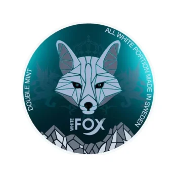 White Fox Double Mint 16 mg nicotine pouch can from Small Pouches