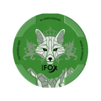 White Fox Peppermint 16 mg nicotine pouch can from Small Pouches